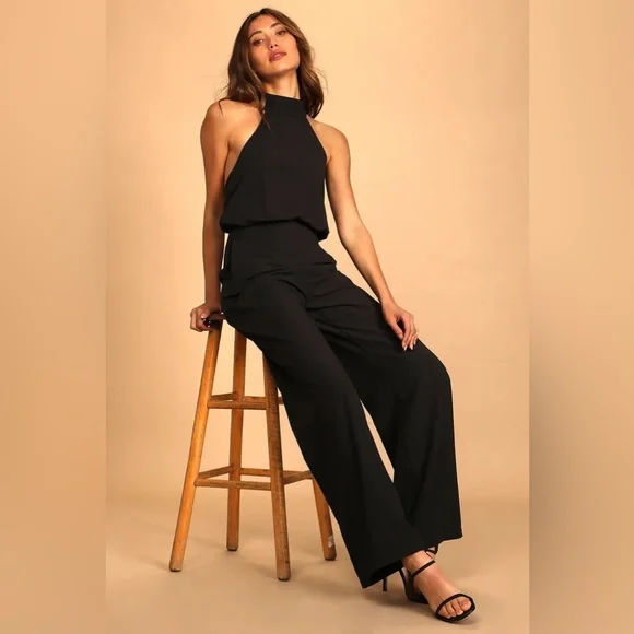 Lulus Moment for Life Halter Jumpsuit Bridal Shower Wedding Engagement Party - Picture 3 of 14